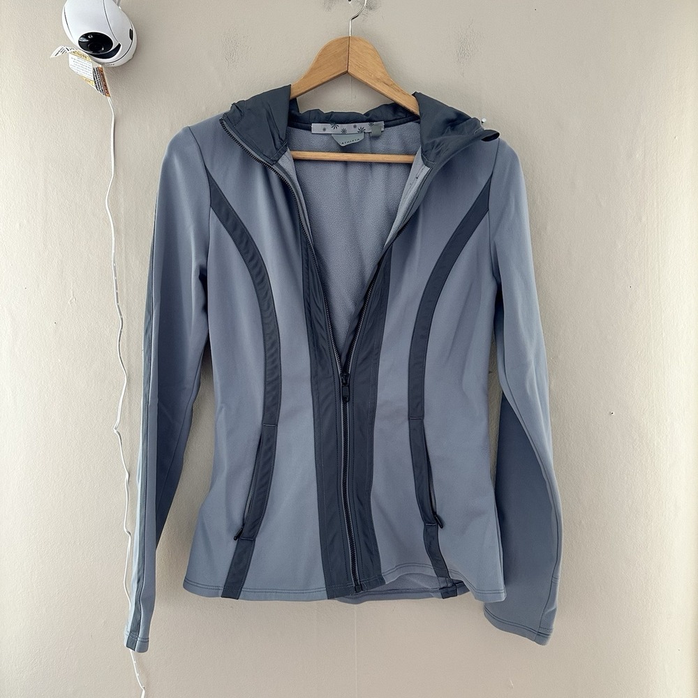Athleta Womens Verbier Jacket Size S Gray Athleisure Pockets Active Gym Zipper